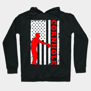 Cornhole Game Player Flag American 4th Of July Hoodie